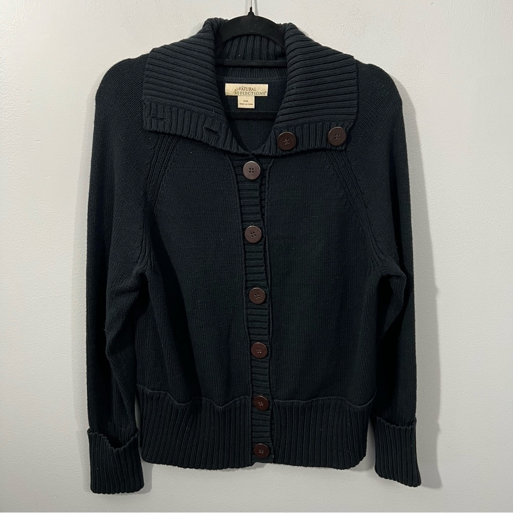 Natural Reflections Blue Button-Up Cardigan